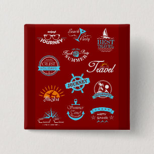 Vintage Nautical Travel Badge Collection