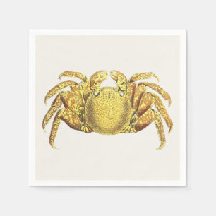 Vintage Nautical Variegated Crab Coastal Wall Art Napkin