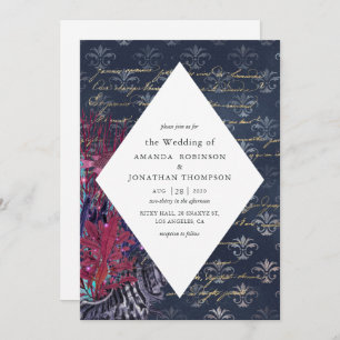 Vintage Nautical Wedding Invitation