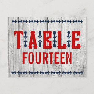 Vintage Nautical Wedding Table Numbers Postcard