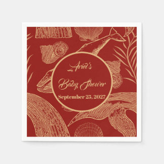 Vintage Nautical Whale Blue Napkin