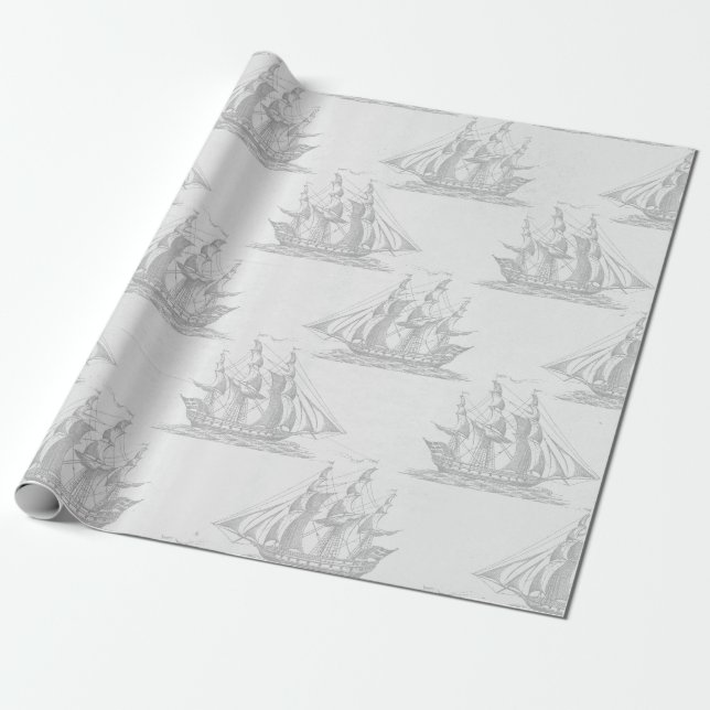 Vintage Nautical Wrapping Paper (Unrolled)
