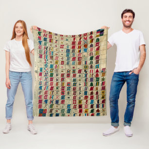Vintage Naval Flags of The World Illustration Fleece Blanket
