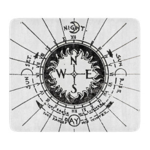 Vintage Navigation Compass Cutting Board