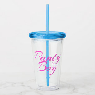 Vintage Navy and Pink Watercolor Floral Acrylic Tumbler