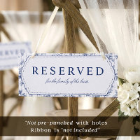 Vintage Navy Blue Reserved Hanging Chair Sign