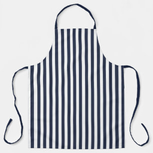 Vintage Navy Blue & White Stripes Striped Apron
