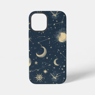 Vintage Navy Ivory Astrology Moon Constellation iPhone 12 Mini Case