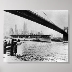 Vintage Navy USS Langley New York NY Poster