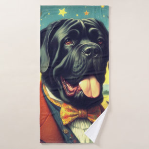 Vintage Neapolitan Mastiff Painting Bath Towel