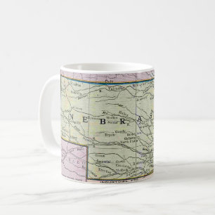 Vintage Nebraska Map Coffee Mug
