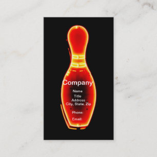Vintage Neon Bowling Pin Business Card