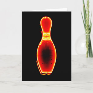 Vintage Neon Bowling Pin Card