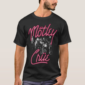 Vintage Neon Glam Metal Motorcycle Graphic Tee