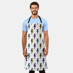 Vintage Neon Lightning Bolt Pattern Apron