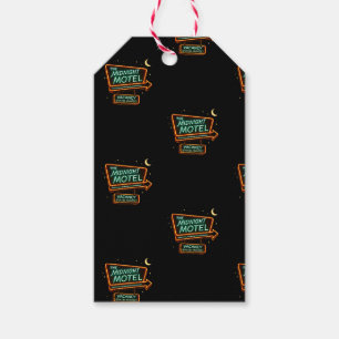 Vintage Neon Midnight Motel Spooky Halloween Gift Tags