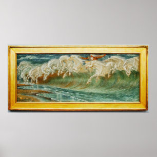 Vintage Neptune's Horses by Walter Crane Poster