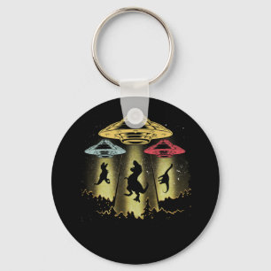 Vintage Nerd Science - UFOs Abducting Dinosaurs Key Ring