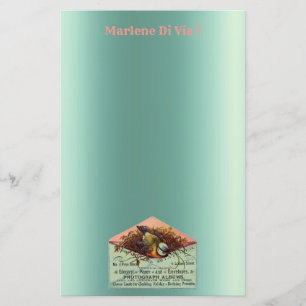 Vintage nesting bird stationery