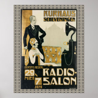 Vintage Netherlands 1920s Radio Salon Poster