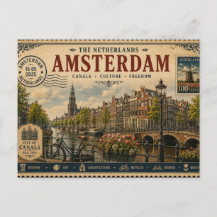 Vintage Netherlands Vacation Souvenir Postcard
