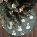 Vintage Neutral Christmas Snowmen Saga Green Brushed Polyester Tree Skirt<br><div class="desc">Add a touch of vintage charm to your holiday decor with this Vintage Neutral Christmas Tree Skirt featuring an adorable, minimalist snowmen pattern. Set against a soft sage green background, the realistic yet cute snowmen bring a festive and whimsical touch, while maintaining a neutral and elegant look. Perfect for those...</div>