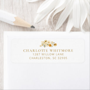 Vintage Neutral Floral Cluster Return Address Label