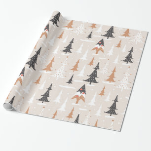 Vintage Neutral Geometric Christmas Tree Paper