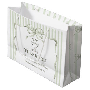 Vintage Neutral New to the Club Golf Baby Shower Large Gift Bag