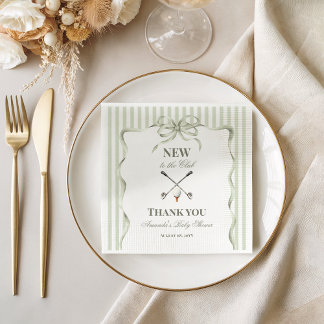 Vintage Neutral New to the Club Golf Baby Shower Napkin