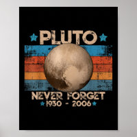 Vintage Never Forget Pluto Funny Retro Astronomy S