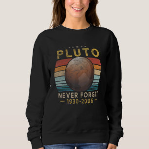 Vintage Never Forget Pluto  Space Science  Retro Sweatshirt