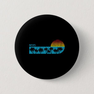 Vintage Nevis Beach Palm Trees Retro 70s Boys Girl 6 Cm Round Badge
