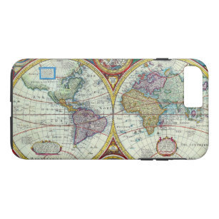 Vintage New and Accurate World Map Circa 1626 iPhone 8 Plus/7 Plus Case