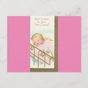 Vintage "New Arrival" Baby Postcard