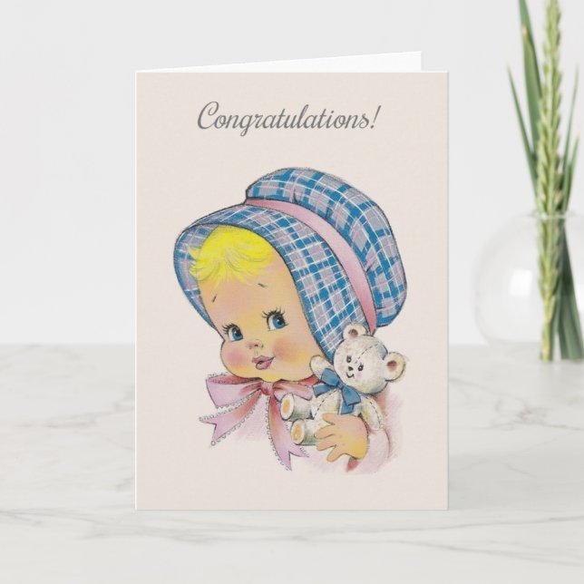 Vintage New Baby Congratulations Card (Front)