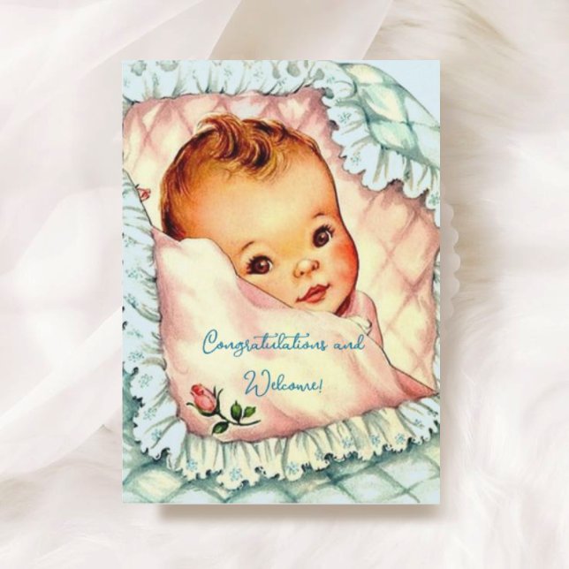 Vintage New Baby Congratulations Card for Boy (Creator Uploaded)