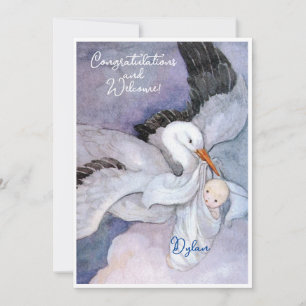 Vintage New Baby Congratulations Flat Card