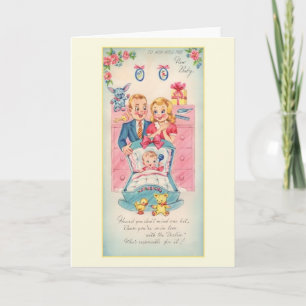 Vintage New Baby Greeting Card