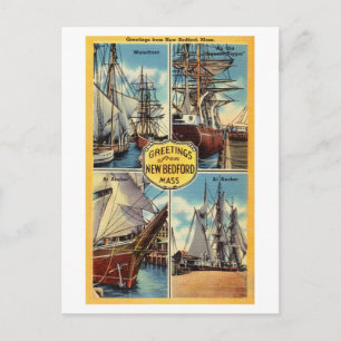Vintage New Bedford, Massachusetts, Travel Postcard