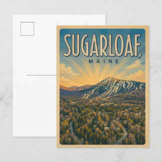 Vintage New England ski resort Sugarloaf maine Postcard