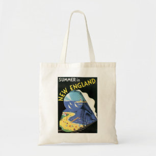 Vintage New England Travel Ad Tote Bag