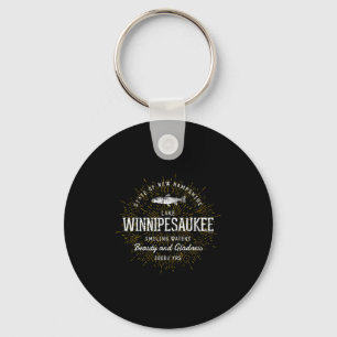 Vintage New Hampshire Lake Winnipesaukee Design Key Ring