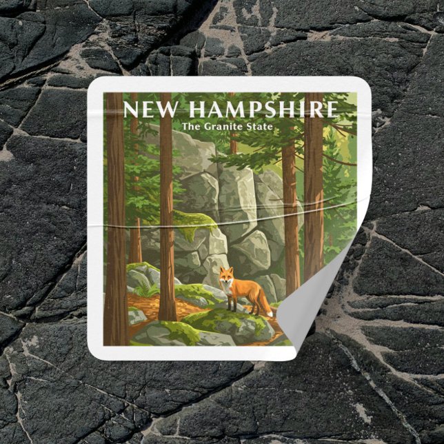 Vintage New Hampshire Square Sticker (Creator Uploaded)