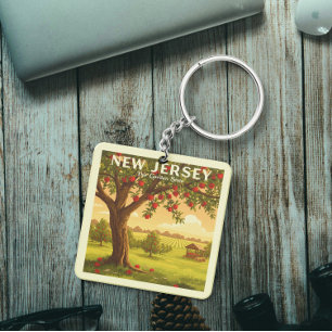 Vintage New Jersey Key Ring