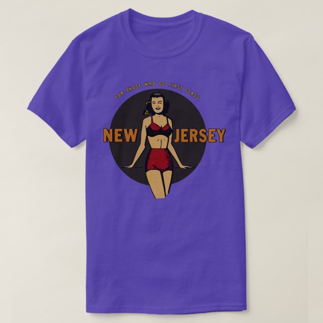 Vintage New Jersey Travel Bikini Lady T-Shirt (Design Front)