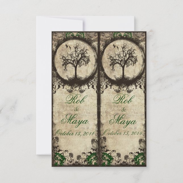 Vintage New Life Bookmarks Wedding Favour (Front)