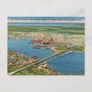 Vintage New London Bridge, New London, Connecticut Postcard