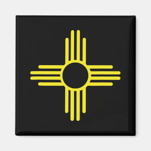 Vintage New Mexico Flag Zia Sun Retro Distressed  Magnet