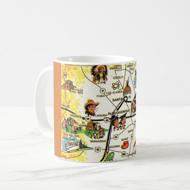 Vintage New Mexico Map  Coffee Mug (Front Left)
